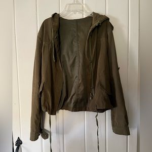 Anthropologie army green fall coat